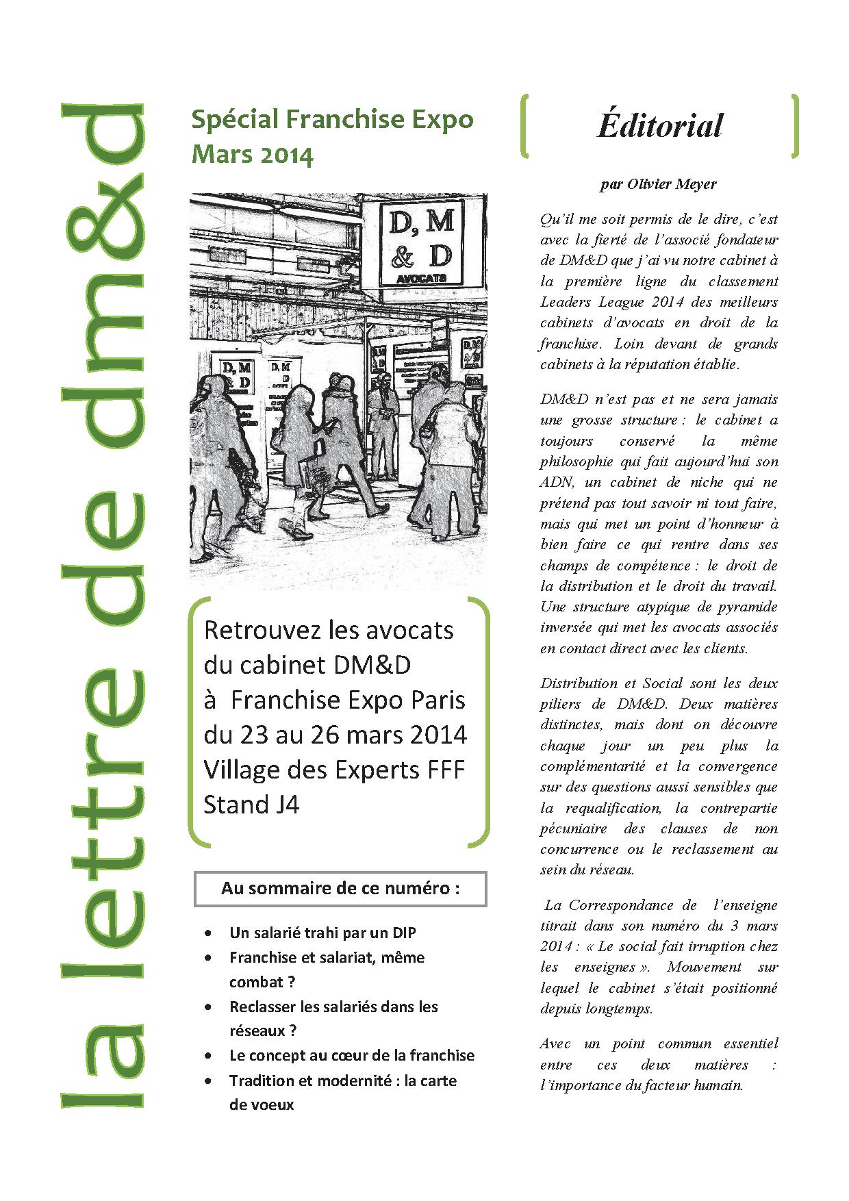 La lettre franchise expo 2014